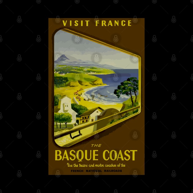 Basque Coast France - French National Railroads - Vintage Travel by Culturio