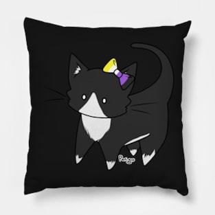 Nonbinary Pride Tuxedo Kitty Pillow