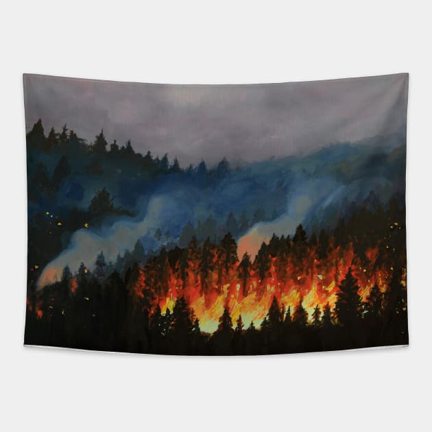 Forest Fire Tapestry by brainbag