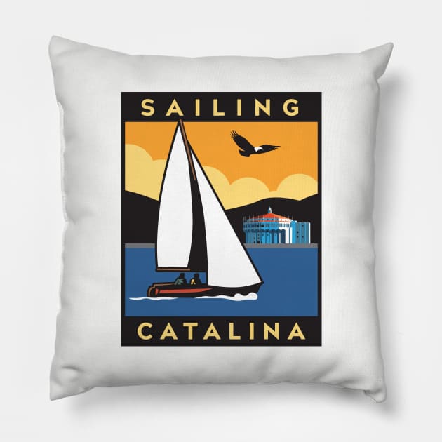 Sailing Catalina Pillow by Retron