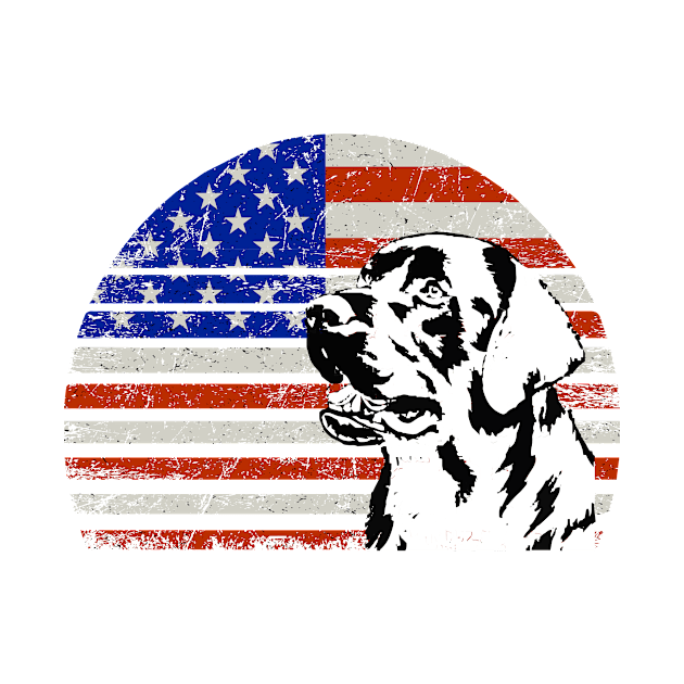 Labrador Retriever  Vintage dog on American flag - BLACK Labrador Retriever  DAD and MOM Gift by YANISOVE