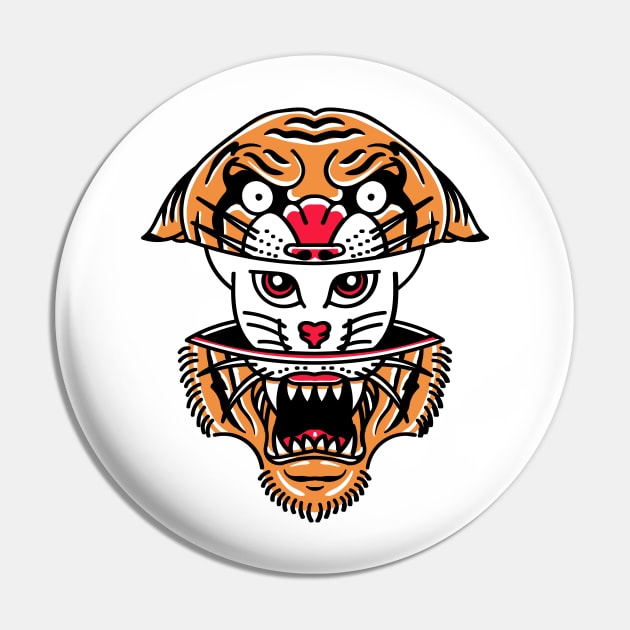 Tiger Cat Illustration Pin by Mako Design 