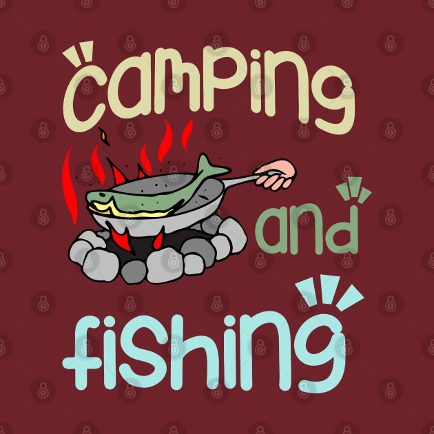 camping and fishing by ArtStopCreative