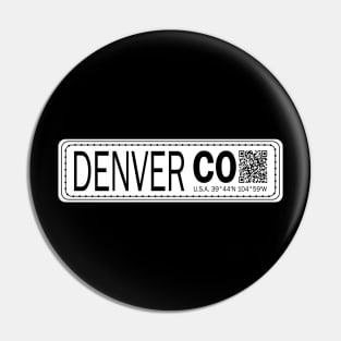 New Vintage Travel Location Qr Denver CO Pin