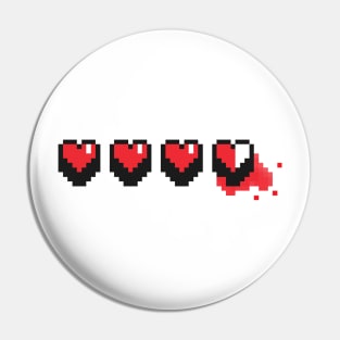 Heart Container T-shirt (8-bit hearts) Pin