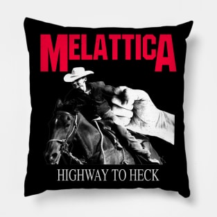 M e l a t t i c A - Poser Band Tee Funny Parody Metal Rock Music Pillow