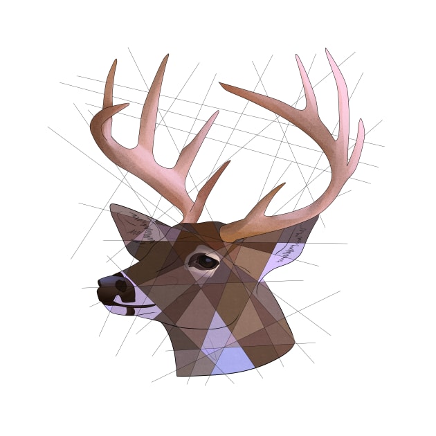 Deer Geometry by Blacklightco