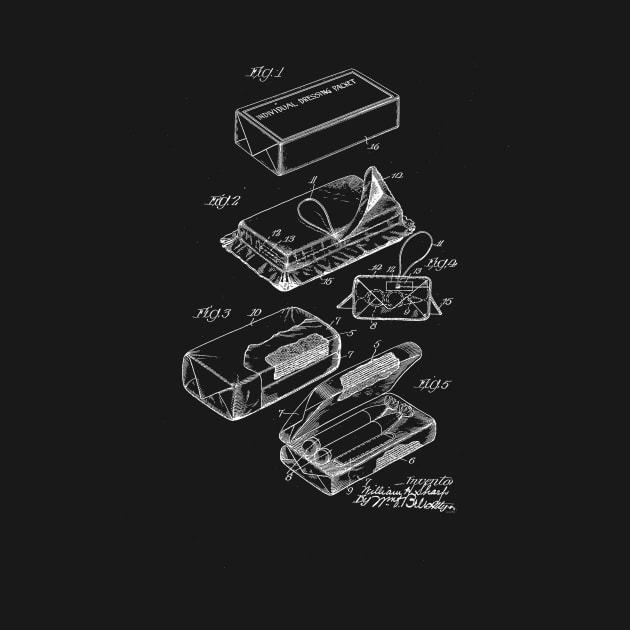 First Aid Kit Vintage Patent Drawing by TheYoungDesigns