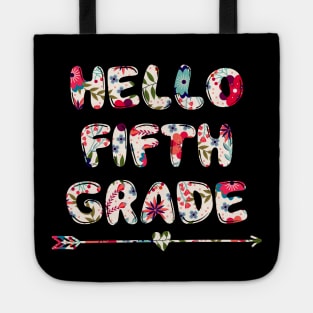 Floral Hello Fifth 5th grade team teacher student Tote