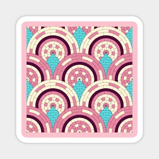 Pink Peacock Tiles Magnet