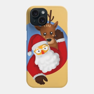 santa and deer Phone Case