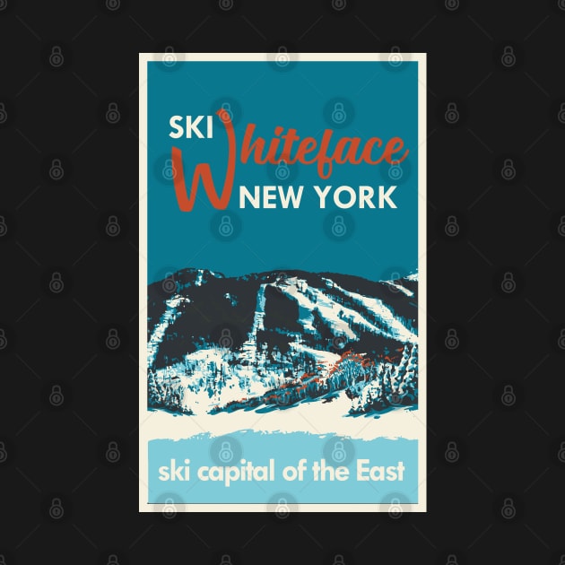 Whiteface Mountain vintage ski poster by ROEDERcraft