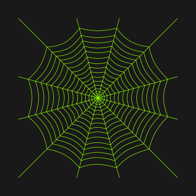 Halloween spider web pattern neon green on black by PLdesign