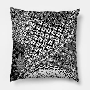 Zentangle - Black lace Pillow