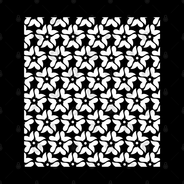 Black and white flower pattern by Spinkly