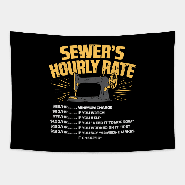 Sewer's Hourly Rate Sewing Machine Tapestry by Dolde08