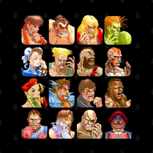 Defeated Portraits Super Street Fighter 2 by allysontx