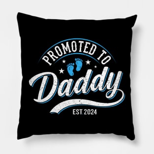 Dad Est 2024 Soon To Be Dad Promoted To Daddy Fathers Day Pillow