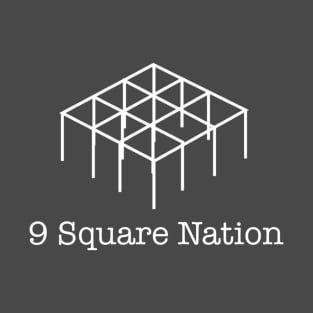 9 Square Nation White Print T-Shirt