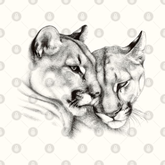 Mountain Lion Couple Love by AngelsWhisper