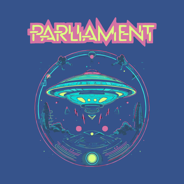 Parliament Funkadelic Retro Mothership UFO Rock Funk Throwback by robotbasecamp