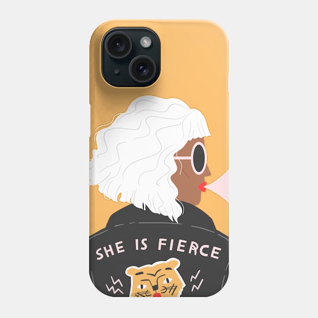 She is Fierce Phone Case by Charly Clements