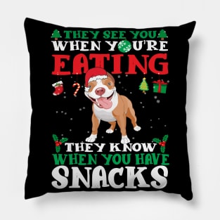 Christmas Dog Eating Snacks Pillow