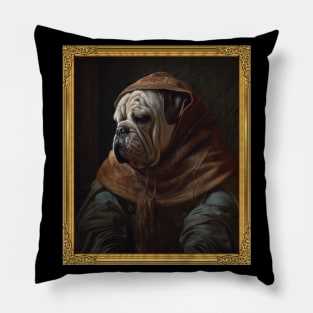 Bulldog - Medieval Monk (Framed) Pillow