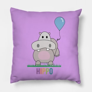 Hippo - Kawaii design Pillow