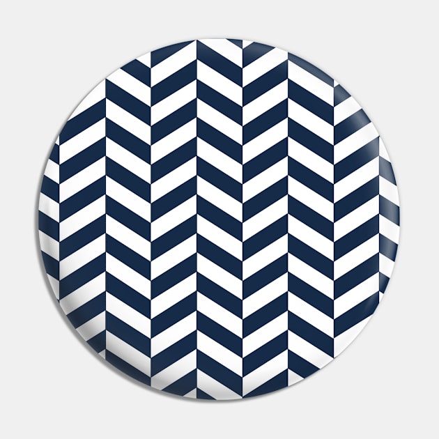 Herringbone Pattern - Navy Pin by NolkDesign