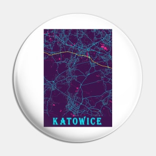 Katowice Neon City Map Pin