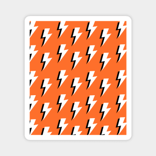 Orange, Black and White Lightning Magnet