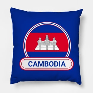 Cambodia Country Badge - Cambodia Flag Pillow