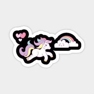 Unicorn, Unicorns, Farytale, Girls, Love, Glitter Magnet