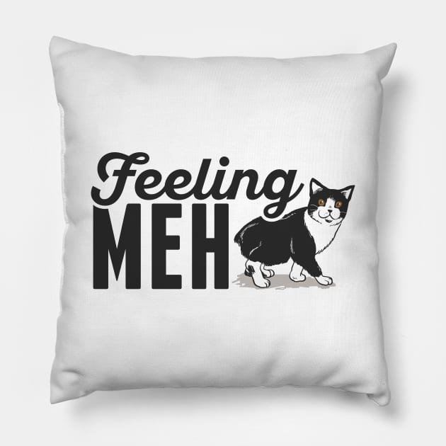 Cute & Funny Feeling Meh Kitty Adorable Cat Pillow by theperfectpresents