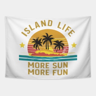 Retro Island Life More Sun More Fun Design Tapestry