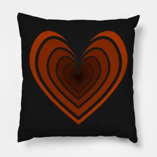 Rosy Heart (Dark Orange) Pillow