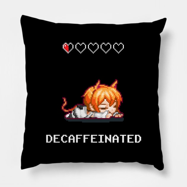 Decaffeinated Cat Girl Pillow by ChrisOConnell