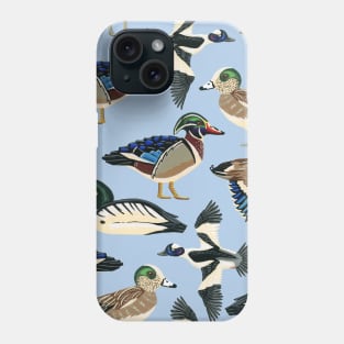 American Duck Species Pattern in Blue Phone Case