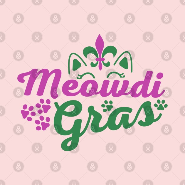 Meowdi Gras Cute Kitten Cat  Funny Mardi Gras Carnival by Illustradise