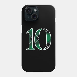 10 Sports Jersey Number Green Black Flannel Phone Case