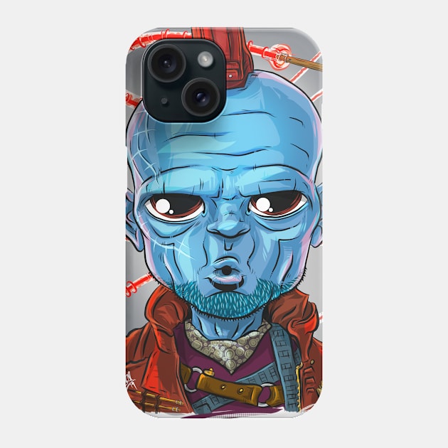 Pop Culture Caricature #8 - Yondu Phone Case by yazgar