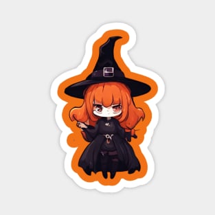 Witchcraft horror anime characters Chibi style +Halloween horror Magnet