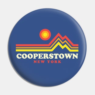 Cooperstown New York Vacation Sunset Mountain Pin