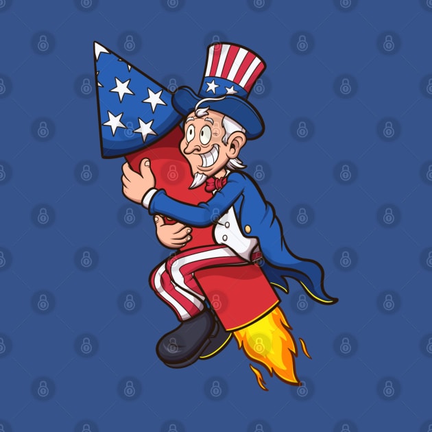 Uncle Sam Riding Firework by TheMaskedTooner