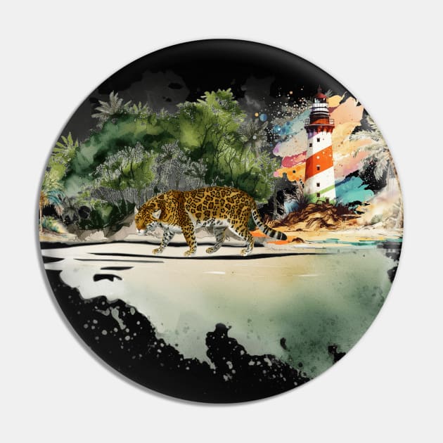 Leopard in The Forest Pin by Quotigner