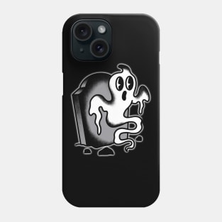 Vintage cartoon graveyard ghost Phone Case