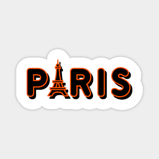 Paris black color and orange line Magnet