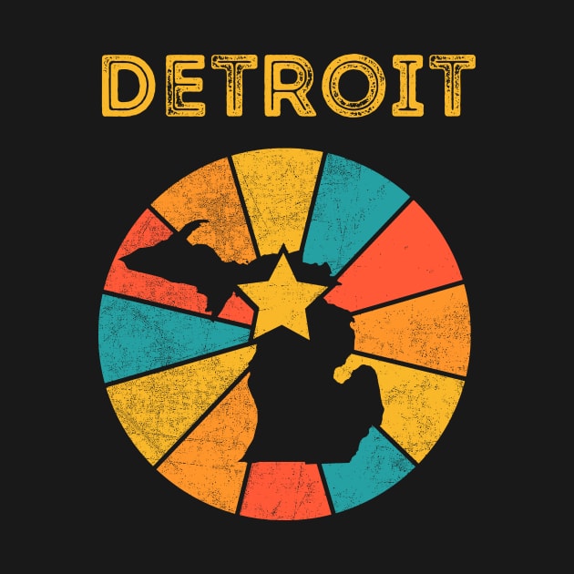 Detroit Michigan Vintage Distressed Souvenir by NickDezArts