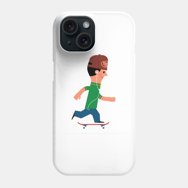 Skateboarding Kid in Phillies Hat Phone Case by RussellTateDotCom